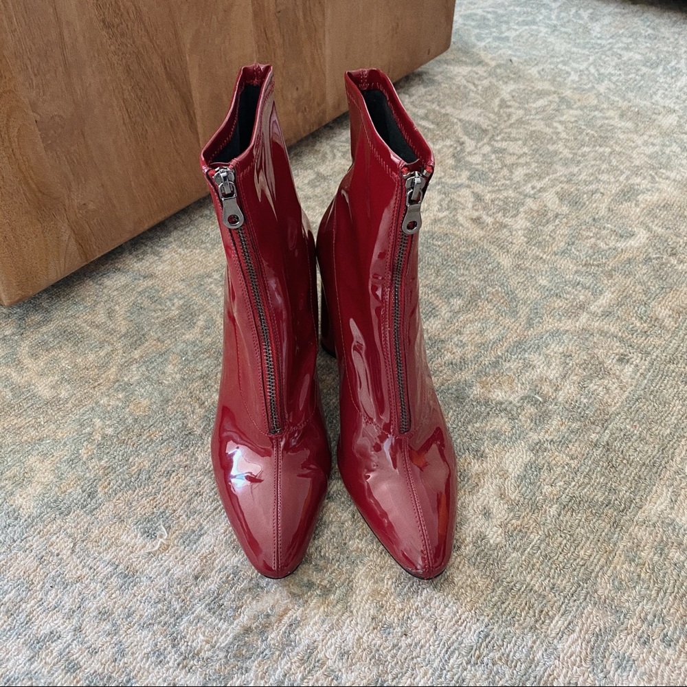 Patent Leather Red Boots - Picture 3 of 5